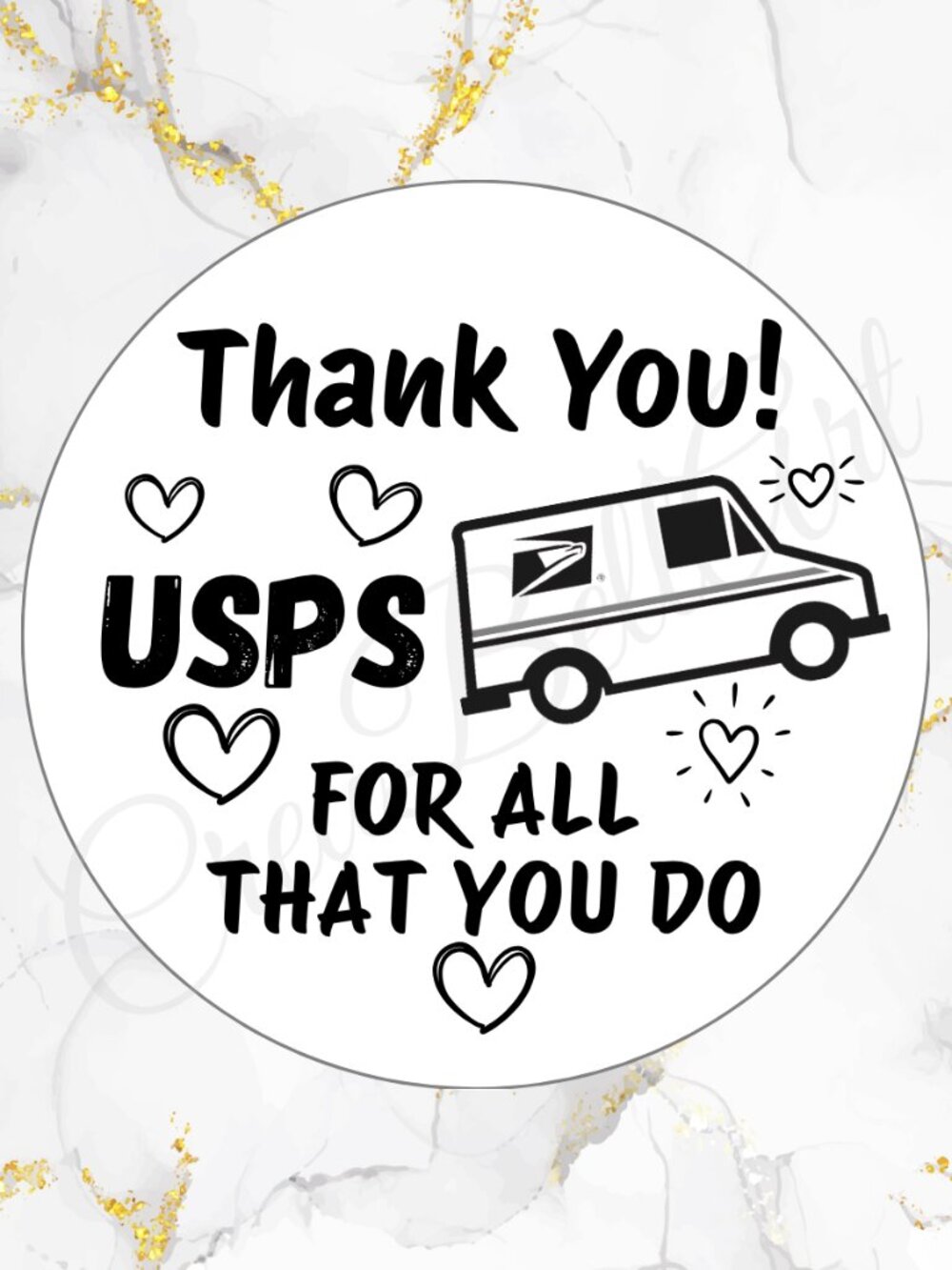 100 USPS Thank You Stickers Thermal Stickers – 2" Round - Picture 9 of 12
